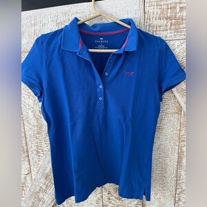 Talbots Blue Cotton Short Sleeve Polo Shirt size Medium